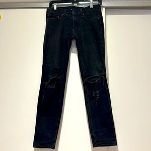 Rag & Bone black distressed skinny jeans. Size 26